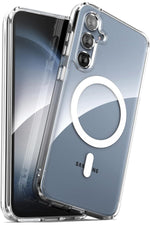 Load image into Gallery viewer, Samsung Galaxy S23 Fe Uyumlu Kılıf Kamera Çıkıntılı Şeffaf Magsafe Kablosuz Şarj Destekli Kapak