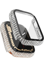 Load image into Gallery viewer, Apple Watch 45mm 7/8/9 Uyumlu Kılıf Ekran ve Kasa Koruyucu Parlak Büyük Taşlı Watch Kasa Koruma