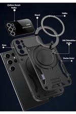 Load image into Gallery viewer, Xiaomi Redmi Note 12 Pro 4G Uyumlu Kılıf Magsafe Standlı Kamera Lens Korumalı Dayanıklı Renkli Tank