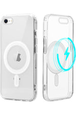 Load image into Gallery viewer, iPhone 8 Uyumlu Kılıf Kamera Çıkıntılı Şeffaf Magsafe Kablosuz Şarj Destekli Kapak