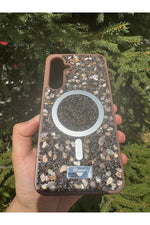 Load image into Gallery viewer, Samsung Galaxy S24/S25 Uyumlu Taşlı Magsafe Kılıf Parlak Taşlı Simli Koruyucu Kablosuz Şarj Silikon