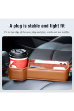 Load image into Gallery viewer, Yüksek Kaliteli Deri ve İçi Süet Araç içi Koltuk Kenarı Bardaklık ve Eşya Kutusu Araç içi Organizer