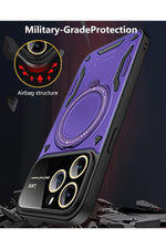 Load image into Gallery viewer, iPhone 15 Pro Uyumlu Kılıf Magsafe Standlı Kamera Lens Korumalı Darbelere Dayanklı Renkli Tank Kapak