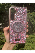 Load image into Gallery viewer, Samsung Galaxy A36 Uyumlu Taşlı Magsafe Kılıf Parlak Taşlı Simli Koruyucu Kablosuz Şarj Silikn Kapak