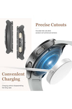 Load image into Gallery viewer, Samsung Galaxy Watch 4/5/6/7 44mm Uyumlu Kılıf Ekran ve Kasa Koruyucu Parlak Taşlı Kasa Koruma Guard