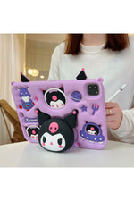 Load image into Gallery viewer, iPad 10.9 2024 Uyumlu Kılıf Figürlü Stand Olabilen Askılı Koruyucu Silikon Tablet Arka Kapağı