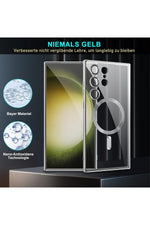 Load image into Gallery viewer, Samsung Galaxy S24 Ultra Uyumlu Kılıf 3D Kamera Lens Korumalı Magsafe Kenarı Renkli Şeffaf Kapak