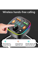 Load image into Gallery viewer, Bluetooth Araç Kiti Araç Fm Transmitter USB Type-C SD Kart MP3 PD Flash Için Uygun Çakmaklık Girişli