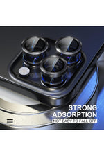 Load image into Gallery viewer, iPhone 15 Pro Max Uyumlu Kamera Lens Koruyucu Dayanıklı Renkli Metal Temperli Cam Kamera Lens Koruma