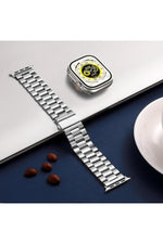 Load image into Gallery viewer, Apple Watch 9 8 7 6 5 4 3 2 Se 42mm/44mm/45mm/49mm Uyumlu Kordon Ayarlanablir Parlak Metal Paslanmaz
