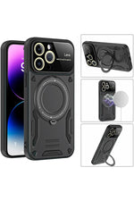 Load image into Gallery viewer, iPhone 15 Pro Uyumlu Kılıf Magsafe Standlı Kamera Lens Korumalı Darbelere Dayanklı Renkli Tank Kapak