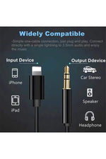 Load image into Gallery viewer, iPhone Uyumlu Aux Kablosu Lightning To 3.5mm Jack Çevirici Dönüştürücü Beyaz Bluetooth Gerektirmez