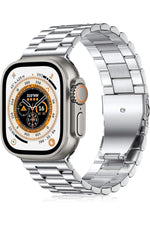 Load image into Gallery viewer, Apple Watch 9 8 7 6 5 4 3 2 Se 42mm/44mm/45mm/49mm Uyumlu Kordon Ayarlanablir Parlak Metal Paslanmaz