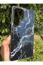 Load image into Gallery viewer, Samsung Galaxy S24 Ultra Uyumlu Kılıf Parlak Mermer Desenli Kamera Kenar Koruyuculu Arka Kapak