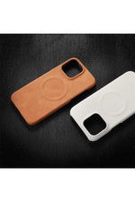 Load image into Gallery viewer, iPhone 15 Uyumlu Deri Magsafe Kılıf Yüksek Kaliteli Kablosuz Şarj Destekli Manyetik Kapak