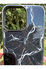 Load image into Gallery viewer, iPhone 16 Pro Max Uyumlu Kılıf Parlak Mermer Desenli Kamera Kenar Koruyuculu Arka Kapak