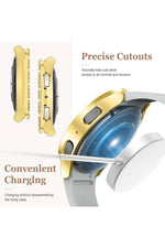 Load image into Gallery viewer, Samsung Galaxy Watch 4/5/6/7 40mm Uyumlu Kılıf Ekran ve Kasa Koruyucu Parlak Taşlı Kasa Koruma Guard