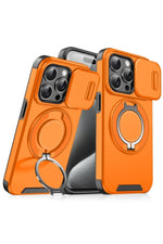 Load image into Gallery viewer, iPhone 14 Pro Uyumlu Kılıf Kamera Korumalı Sürgülü 360 Dönebilen Magsafe Stand Renkli Tank Kapak