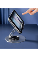 Load image into Gallery viewer, Yüksek Kaliteli Metal Katlanabilir 360 Dönebilen Ayarlanabilr Telefon Tutucu Masa Üstü Tablet Standı