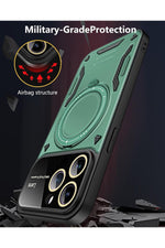 Load image into Gallery viewer, iPhone 15 Pro Uyumlu Kılıf Magsafe Standlı Kamera Lens Korumalı Darbelere Dayanklı Renkli Tank Kapak