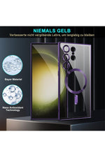 Load image into Gallery viewer, Samsung Galaxy S24 Ultra Uyumlu Kılıf 3D Kamera Lens Korumalı Magsafe Kenarı Renkli Şeffaf Kapak