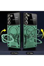 Load image into Gallery viewer, Samsung Galaxy S23 Plus Uyumlu Kılıf Magsafe Standlı Kamera Lens Korumalı Dayanklı Renkli Tank Kapak
