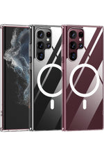 Load image into Gallery viewer, Samsung Galaxy S22 Ultra Uyumlu Kılıf Kamera Çıkıntılı Şeffaf Magsafe Kablosuz Şarj Destekli Kapak