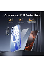 Load image into Gallery viewer, iPhone 16 Plus Uyumlu Kılıf Kamera Koruma Camı Ekran Koruyucu Şeffaf Magsafe Temperli Cam Koruma