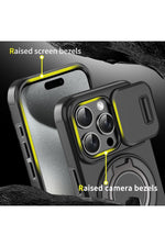 Load image into Gallery viewer, iPhone 14 Pro Uyumlu Kılıf Kamera Korumalı Sürgülü 360 Dönebilen Magsafe Stand Renkli Tank Kapak