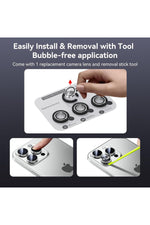 Load image into Gallery viewer, iPhone 15 Pro Max Uyumlu Kamera Lens Koruyucu Dayanıklı Renkli Metal Temperli Cam Kamera Lens Koruma