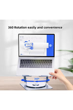 Load image into Gallery viewer, Macbook/Laptop/Notebook Soğutucu Fan Stand RGB LED Işıklı Ayarlanabilir/Katlanabilir 360 Dönebilen