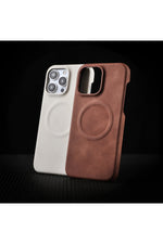 Load image into Gallery viewer, iPhone 14 Plus/15 Plus Uyumlu Deri Magsafe Kılıf Yüksek Kalteli Kablosuz Şarj Destekli Manyetk Kapak