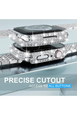 Load image into Gallery viewer, Apple Watch 41mm 7/8/9 Uyumlu Kılıf Ekran ve Kasa Koruyucu Parlak Büyük Taşlı Watch Kasa Koruma