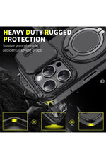 Load image into Gallery viewer, iPhone 16 Pro Uyumlu Kılıf Kamera Korumalı Sürgülü 360 Dönebilen Magsafe Stand Renkli Tank Kapak