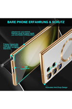 Load image into Gallery viewer, Samsung Galaxy S23 Ultra Uyumlu Kılıf 3D Kamera Lens Korumalı Magsafe Kenarı Renkli Şeffaf Kapak