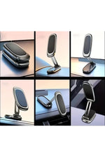 Load image into Gallery viewer, Tüm Telefonlarla Uyumlu Araç içi Telefon Tutucu Güçlü Mıknatıslı Dönebilen Ayarlanabilir Katlanabilr