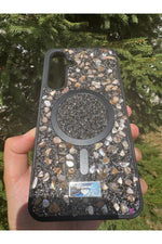 Load image into Gallery viewer, Samsung Galaxy S24/S25 Uyumlu Taşlı Magsafe Kılıf Parlak Taşlı Simli Koruyucu Kablosuz Şarj Silikon