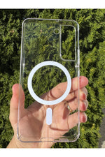 Load image into Gallery viewer, Samsung Galaxy S22 Uyumlu Kılıf İnce Sert Sararmaz Magsafe Kamera Kenarı Koruyucu Dayanıklı Kapak