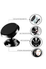 Load image into Gallery viewer, Tüm Cihazlara Uyumlu Mıknatıslı Telefon Tutacağı Siyah Araç Içi Telefon Tutucu Masaüstü için Uygun