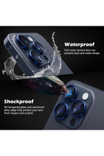 Load image into Gallery viewer, İphone 15 Pro/iphone 15 Pro Max Uyumlu Kamera Lens Koruyucu Dayanıklı Renkli Metal Temperli Cam