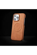 Load image into Gallery viewer, iPhone 14 Plus/15 Plus Uyumlu Deri Magsafe Kılıf Yüksek Kalteli Kablosuz Şarj Destekli Manyetk Kapak