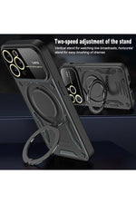 Load image into Gallery viewer, iPhone 15 Pro Uyumlu Kılıf Magsafe Standlı Kamera Lens Korumalı Darbelere Dayanklı Renkli Tank Kapak