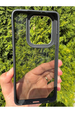 Load image into Gallery viewer, Xiaomi Mi 14T Pro Uyumlu Kılıf Siyah Transparan Şeffaf Kamera Çevresi Metal Koruyucu Silikon Kapak