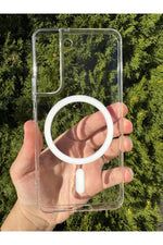 Load image into Gallery viewer, Samsung Galaxy S22 Uyumlu Kılıf İnce Sert Sararmaz Magsafe Kamera Kenarı Koruyucu Dayanıklı Kapak