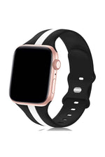 Load image into Gallery viewer, Apple Watch 9 8 7 6 5 4 3 Se 38mm/40mm/41mm Uyumlu Kordon Ayarlanabilir Renkli Çizgili Silikon