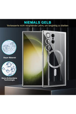 Load image into Gallery viewer, Samsung Galaxy S23 Ultra Uyumlu Kılıf 3D Kamera Lens Korumalı Magsafe Kenarı Renkli Şeffaf Kapak