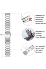 Load image into Gallery viewer, Huawei Watch GT2E/GT2/GT2 Pro/GT3/GT3 Pro/GT4 46mm Uyumlu Kordon Ayarlanablir Paslanmaz Parlak Metal