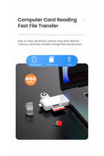 Load image into Gallery viewer, iPad/Macbook/iPhone 15/16/Plus/17 Pro Max Uyumlu Type-C To USB/Micro SD Card Reader Okuyucu Çevirici