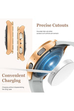 Load image into Gallery viewer, Samsung Galaxy Watch 4/5/6/7 44mm Uyumlu Kılıf Ekran ve Kasa Koruyucu Parlak Taşlı Kasa Koruma Guard