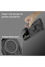 Load image into Gallery viewer, iPhone 15 Pro Uyumlu Kılıf Magsafe Standlı Kamera Lens Korumalı Darbelere Dayanklı Renkli Tank Kapak